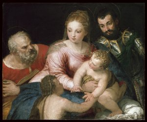 La Sagrada Familia con el joven San Juan Bautista y San Jorge, principios de 1550