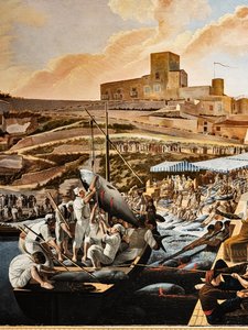 La mattanza del atún en Solanto ante la presencia de la familia real