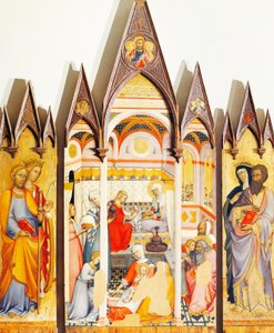 Retablo de la Natividad de la Virgen de Paolo di Giovanni Fei (ca. 1345-circa 1411), temple sobre madera de Paolo di Giovanni Fei