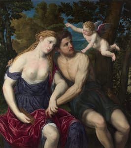 Pareja de enamorados, 1555-60 de Paris Bordone
