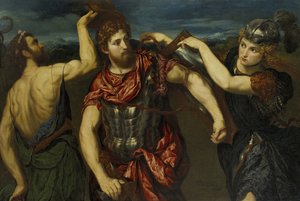 Perseo armado por Mercurio y Minerva