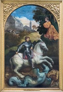 San Jorge matando al dragón (óleo sobre lienzo)