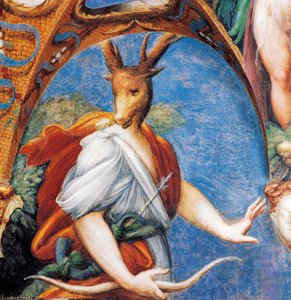 Transformación de Acteón en ciervo, del Mito de Diana y Acteón, circa 1524