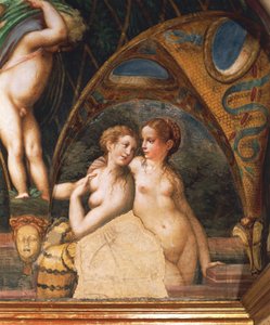 Par de ninfas, del Mito de Diana y Acteón de Parmigianino