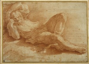 Figura barbuda, durmiendo de Parmigianino