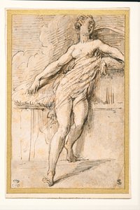 figura femenina reclinada de Parmigianino