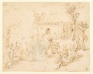 Escena rústica de Parmigianino