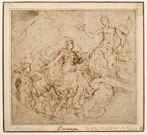 Estudio de la Coronación de la Virgen para Santa Maria della Steccata, Parma de Parmigianino