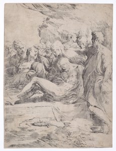 Entierro mirando a la izquierda de Parmigianino