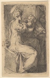 Madonna y el niño, siglo XVI de Parmigianino