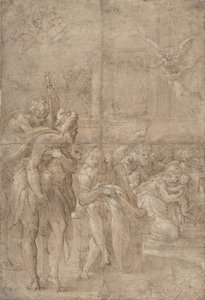 La adoración de los pastores, 1524-27 de Parmigianino