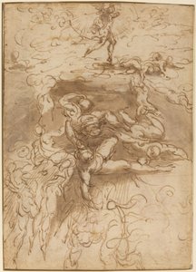 La Caída de los Ángeles Rebeldes [recto] de Parmigianino
