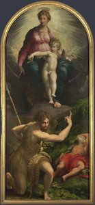 La Madonna y el Niño con los santos Juan Bautista y Jerónimo, 1527 de Parmigianino