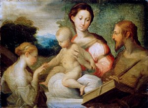 El matrimonio místico de Santa Catalina, finales de 1520