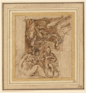 Dos estudios para una Sagrada Familia de Parmigianino
