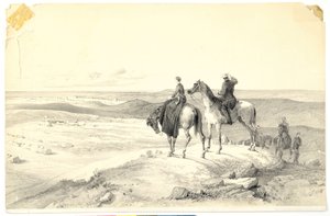 Florence Nightingale y Mr. Bracebridge en la colina de Cathcart con vista a Sebastopol el 8 de mayo de 1855 de Parthenope Nightingale