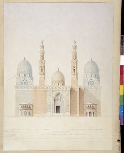 Arquitectura: proyecto de la fachada principal de la mezquita de Alejandría. Egipto. Dibujo de Pascal Coste (1787-1879) de Pascal Xavier (after) Coste