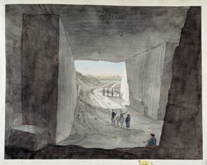 Egipto. Vista interior de una cantera en el monte Kattan de Pascal Xavier (after) Coste