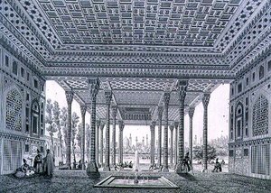 Vista interior del Pabellón de los Espejos, Isfahan, lámina 35 de 