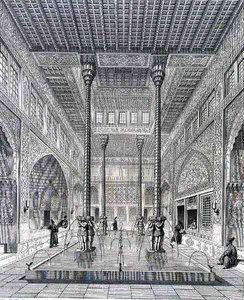 Interior del Palacio de Chahar Bagh, en Isfahan, de 