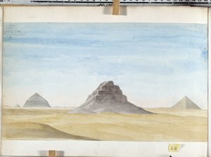 Vista de la pirámide de Dachour. Dibujo de Pascal Coste (1787-1879) Museo de Arqueología del Mediterráneo, Marsella de Pascal Xavier (after) Coste