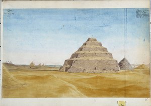 Vista de las pirámides de Sakarra. Egipto Enero de 1819 Acuarela de Pascal Coste (1787-1879) Biblioteca Municipal de Marsella de Pascal Xavier (after) Coste