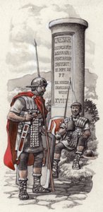 Un hito romano (gouache sobre papel)