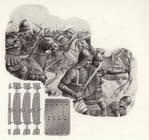 Ejército del Jalifa de Persia en la Edad Media (gouache sobre papel)