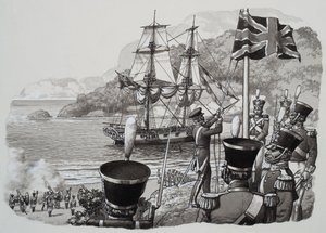 Llegada a Australia Occidental el 21 de enero de 1827 (gouache sobre papel)