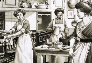 En la época eduardiana se cocinaba en cocinas de carbón.