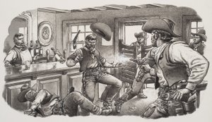 Cowboys of Oregon (gouache sobre papel)
