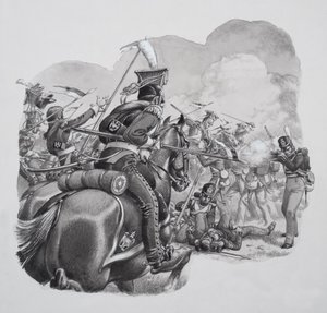 Caballería ligera (gouache sobre papel)