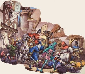 Asesinato de Luis (1372-1407) duque de Orleans durante la Guerra de los Cien Años (gouache sobre papel)