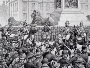 Protestas de los pobres de Londres en Trafalgar Square de Pat (1907-95) Nicolle