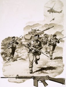 Infantería británica con el fusil SLR
