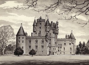 Castillo de Glamis (gouache sobre papel)