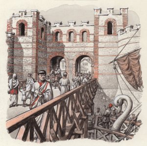 El extremo norte del Puente de Londres (gouache sobre papel)
