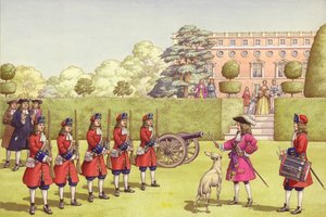 El joven duque de Gloucester tenía su propio ejército con el que jugar (gouache sobre papel)