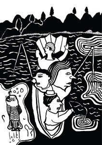 Catching A Fish, 2014 (tinta y pincel)