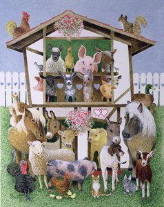 Animal Playhouse (óleo sobre lienzo) de Pat Scott