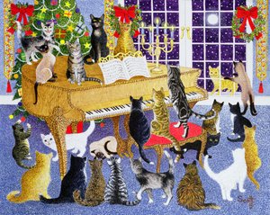 Coro de Navidad (acrílico sobre lienzo)