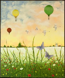High Flyers, 2011 (acrílico sobre percal) de Pat Scott