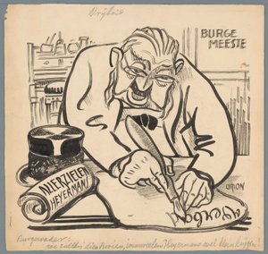 El alcalde prohíbe el Día de los Difuntos de Heijerman Libertad (título sobre objeto) de Patricq Kroon (signed by artist)