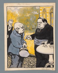 Caricatura de la Iglesia Católica Romana Libre elección (título sobre objeto) de Patricq Kroon (signed by artist)