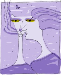 Strega del Tchesal (Chiesale): bruja que se transforma en gato para espiar a los hombres. Ilustración de Patrizia La Porta.