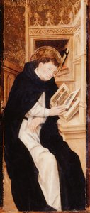 Un monje agustino leyendo un antifonario de Pau Vergos