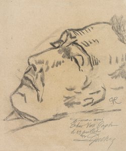 Vincent van Gogh en su lecho de muerte, dibujo de Paul Ferdinand van Ryssel (seudónimo de Paul Gachet) de Paul  Gachet