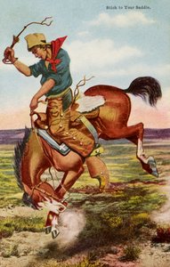 Vaquero en caballo bronco