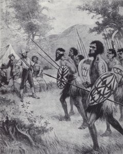 El Capitán Cook y los indígenas de Australia de Paul (after) Hardy