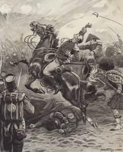 La muerte de Edward Pakenham en la Batalla de Nueva Orleans (litografía) de Paul (after) Hardy